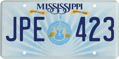MS license plate JPE423