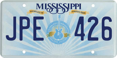 MS license plate JPE426
