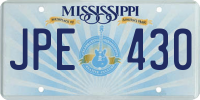 MS license plate JPE430