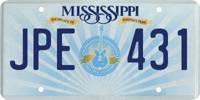 MS license plate JPE431