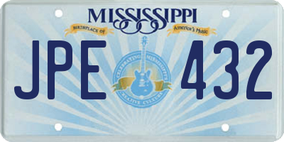 MS license plate JPE432
