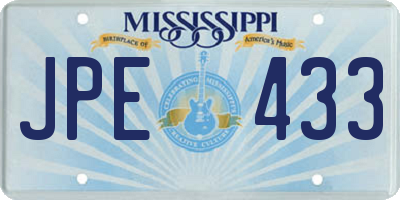 MS license plate JPE433