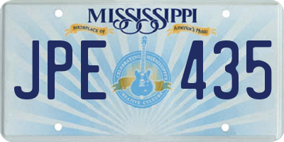 MS license plate JPE435