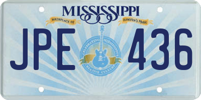 MS license plate JPE436