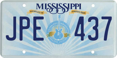 MS license plate JPE437
