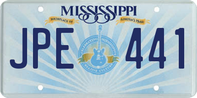 MS license plate JPE441
