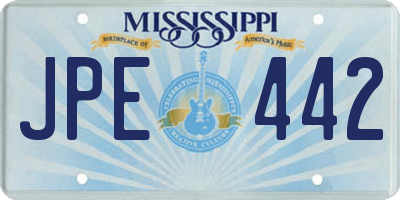MS license plate JPE442