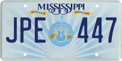 MS license plate JPE447
