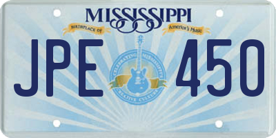 MS license plate JPE450
