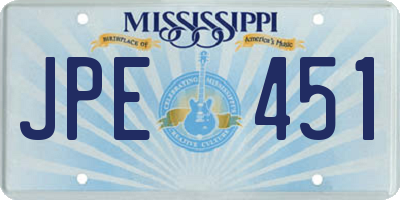 MS license plate JPE451