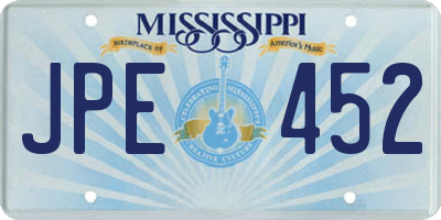 MS license plate JPE452