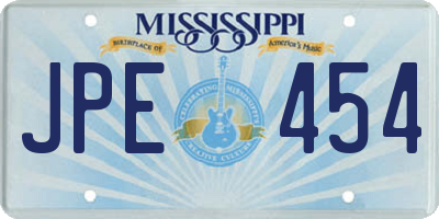 MS license plate JPE454