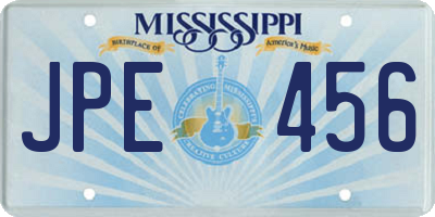 MS license plate JPE456
