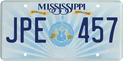 MS license plate JPE457