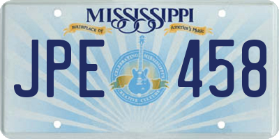 MS license plate JPE458