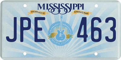 MS license plate JPE463