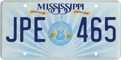 MS license plate JPE465