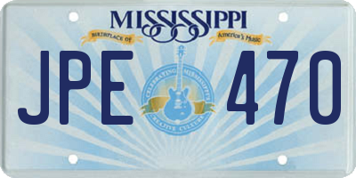 MS license plate JPE470