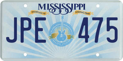 MS license plate JPE475
