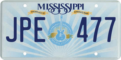 MS license plate JPE477
