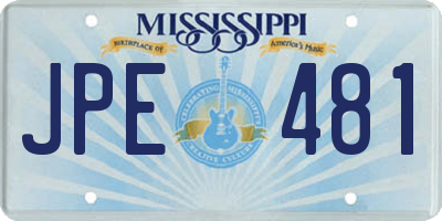 MS license plate JPE481