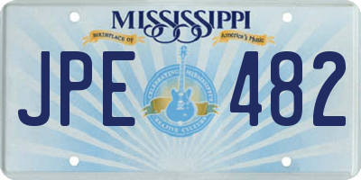 MS license plate JPE482