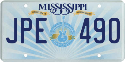 MS license plate JPE490