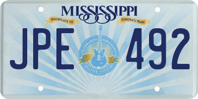 MS license plate JPE492