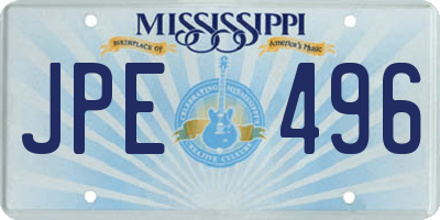 MS license plate JPE496