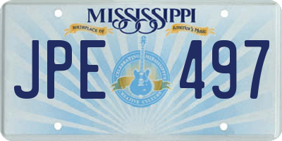MS license plate JPE497
