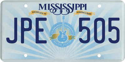 MS license plate JPE505