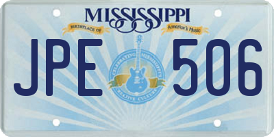 MS license plate JPE506