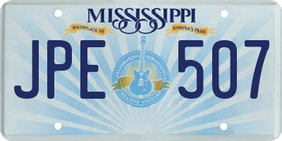 MS license plate JPE507