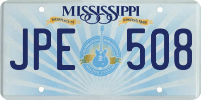 MS license plate JPE508