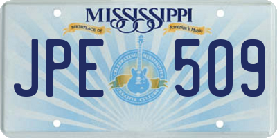 MS license plate JPE509