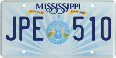 MS license plate JPE510