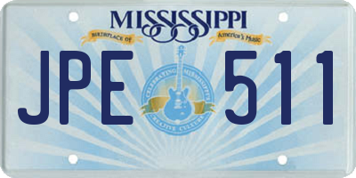 MS license plate JPE511
