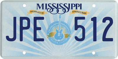 MS license plate JPE512