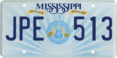 MS license plate JPE513