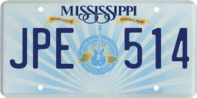 MS license plate JPE514