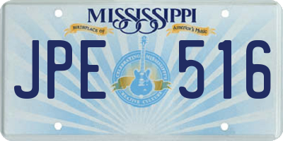MS license plate JPE516