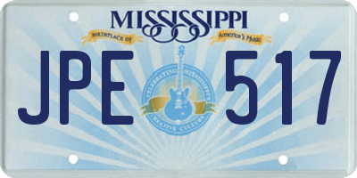 MS license plate JPE517