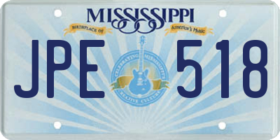 MS license plate JPE518