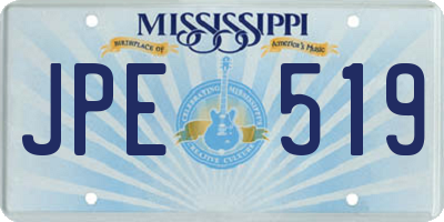 MS license plate JPE519