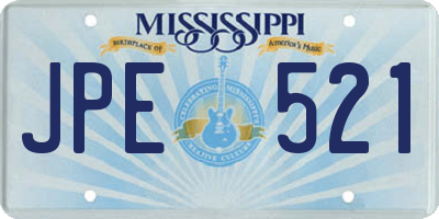 MS license plate JPE521