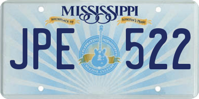 MS license plate JPE522