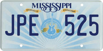 MS license plate JPE525