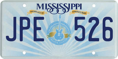 MS license plate JPE526
