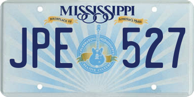 MS license plate JPE527