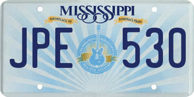 MS license plate JPE530